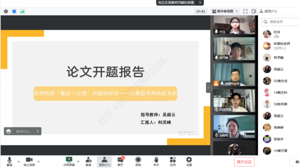 FIT商学院管理系电子商务专业2023届本科毕业论文(设计)线上开题答辩会圆满结束