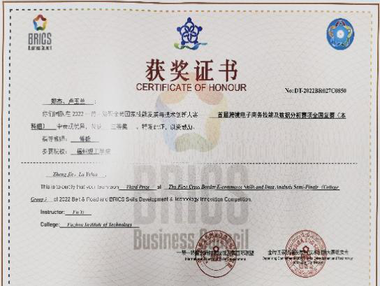 喜报|FIT学子在2022一带一路暨金砖国家技能发展与技术创新大赛首届跨境电子商务技能及数据分析全国决赛斩获佳绩